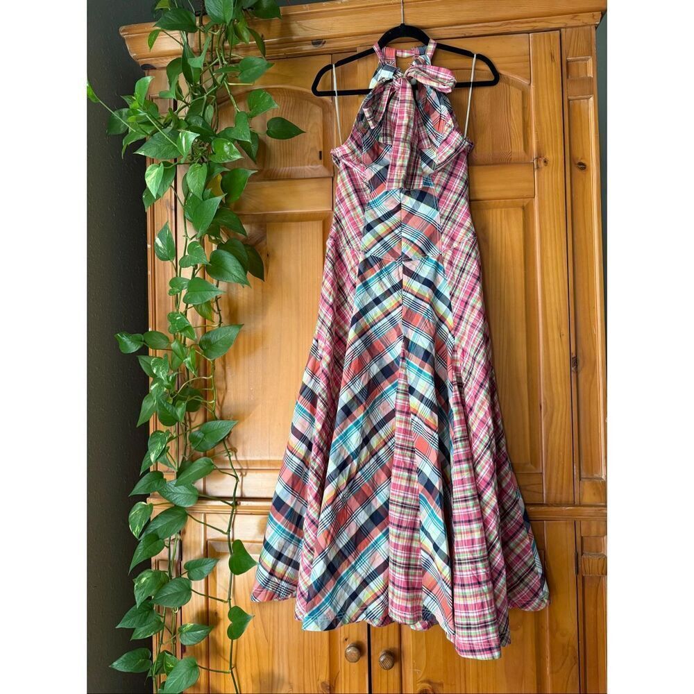 Pilcro Patchwork Halter Midi Dress Anthropologie Cotton Boho Summer XS - Picture 10 of 16